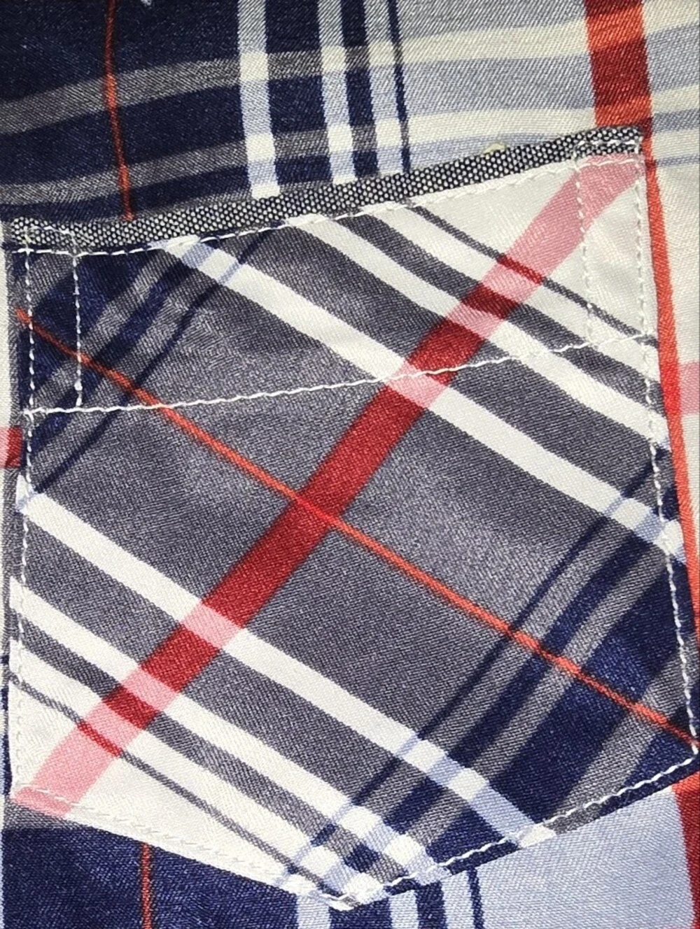 Craft+Flow Toddler Boys Blue and Red Plaid Button-Down Shirt Size 2T